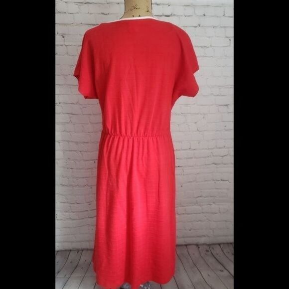 Vintage 70s Retro Mod Red and White Casual Dress - Picture 3 of 9